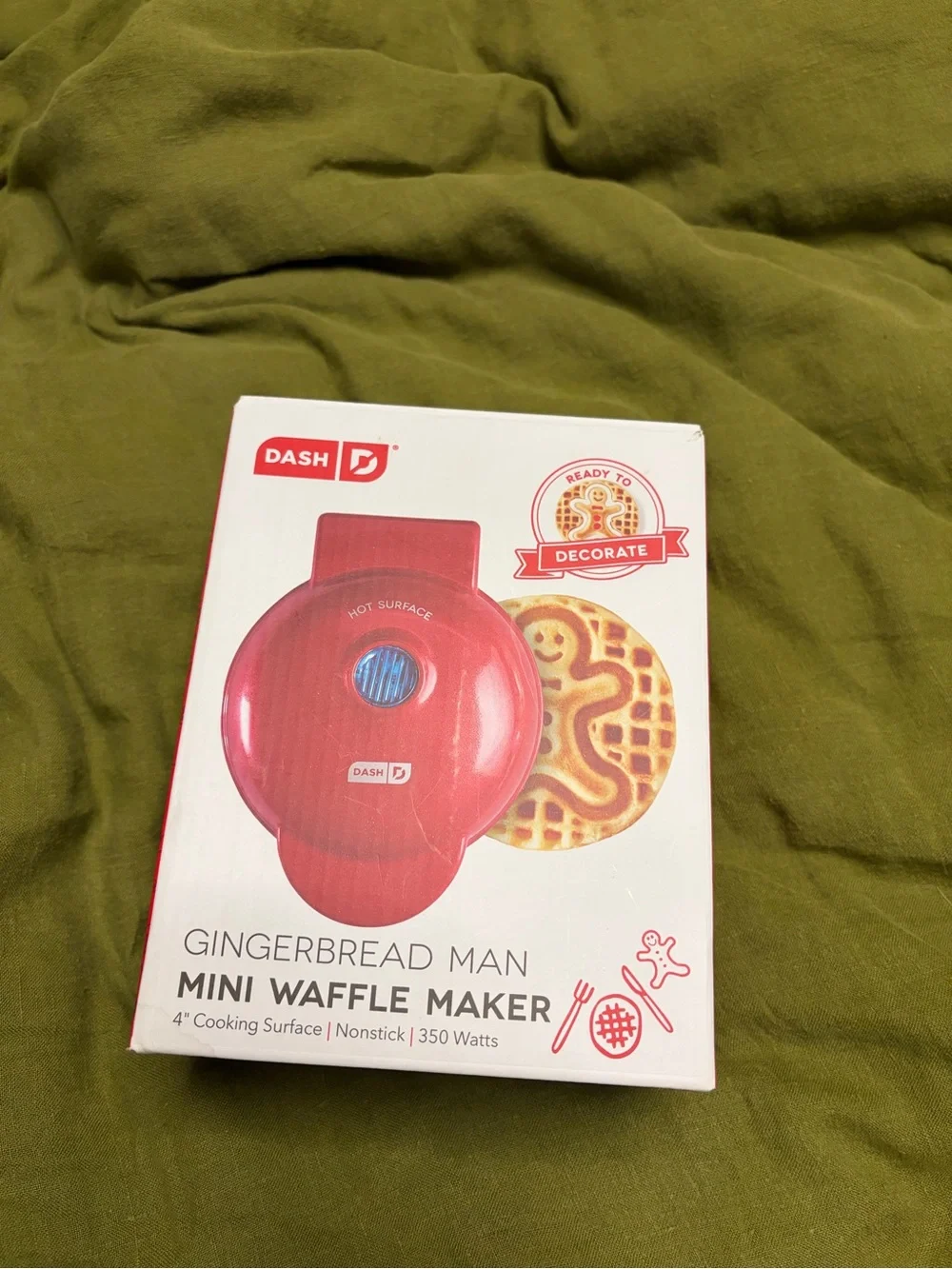Ash Red Gingerbread Man Mini Waffle Maker
